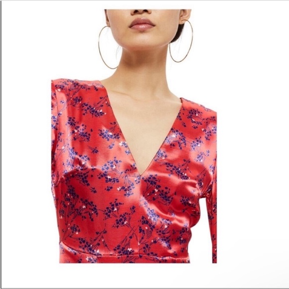 Top Shop Wispy Floral Print MIDI - Picture 3 of 7